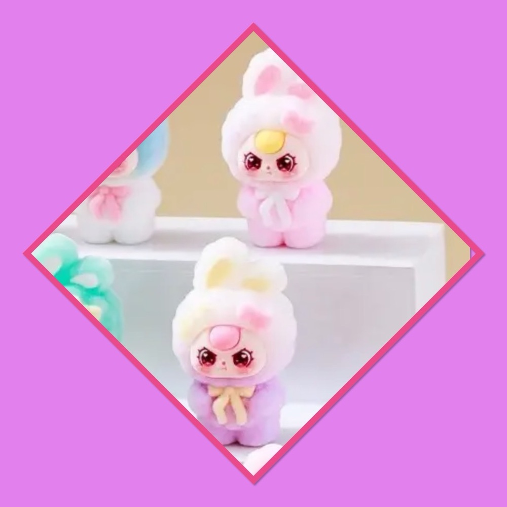 Cute Mini-Macarons Plush Bunny Figurine